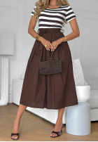 Kleid midi w paski Marine Coast biało-Dunkelblau