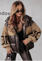 Pikowana Jacke Cold Hands Schwarz-Camel