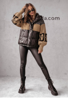 Pikowana Jacke Cold Hands Schwarz-Camel