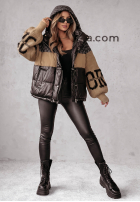 Pikowana Jacke Cold Hands Schwarz-Camel