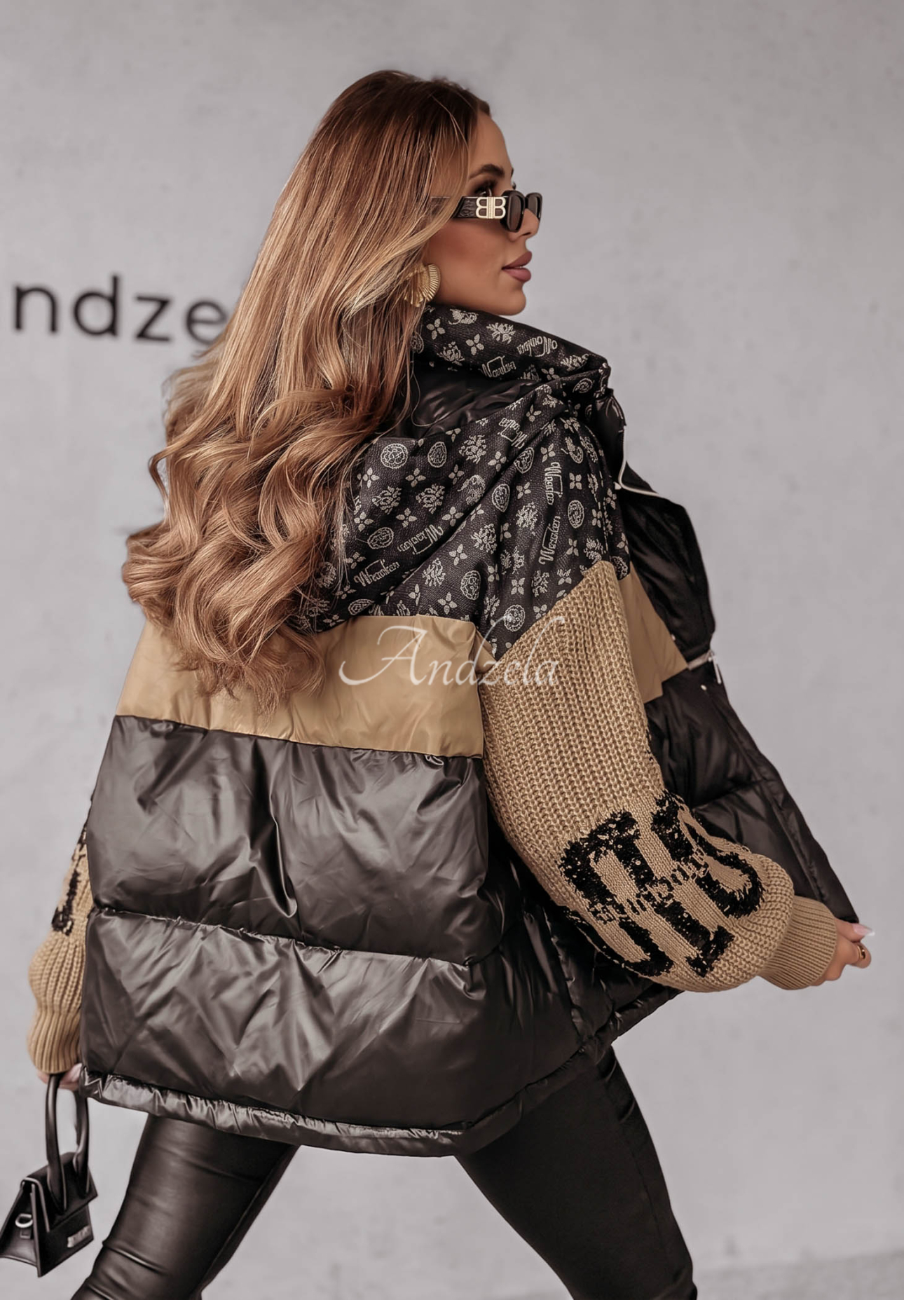 Daunenjacke Cold Hands schwarz-camel