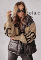 Pikowana Jacke Cold Hands Schwarz-Camel