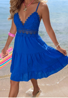 Bawełniana Kleid mini na ramiączkach z koronką Wind Bay Kobaltblau