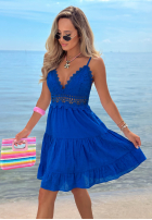 Bawełniana Kleid mini na ramiączkach z koronką Wind Bay Kobaltblau