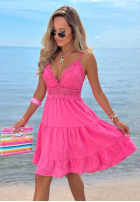 Bawełniana Kleid mini na ramiączkach z koronką Wind Bay Rosa