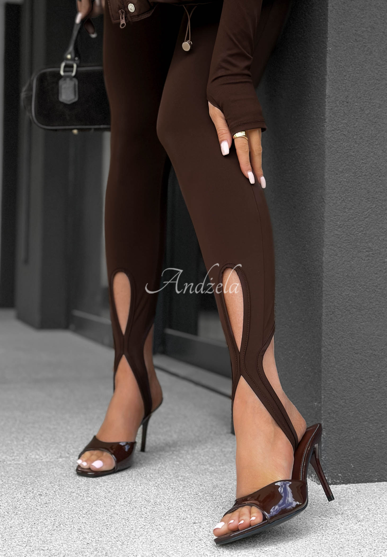 Leggings mit Fersenkappen Velvet Muse Schokoladenbraun