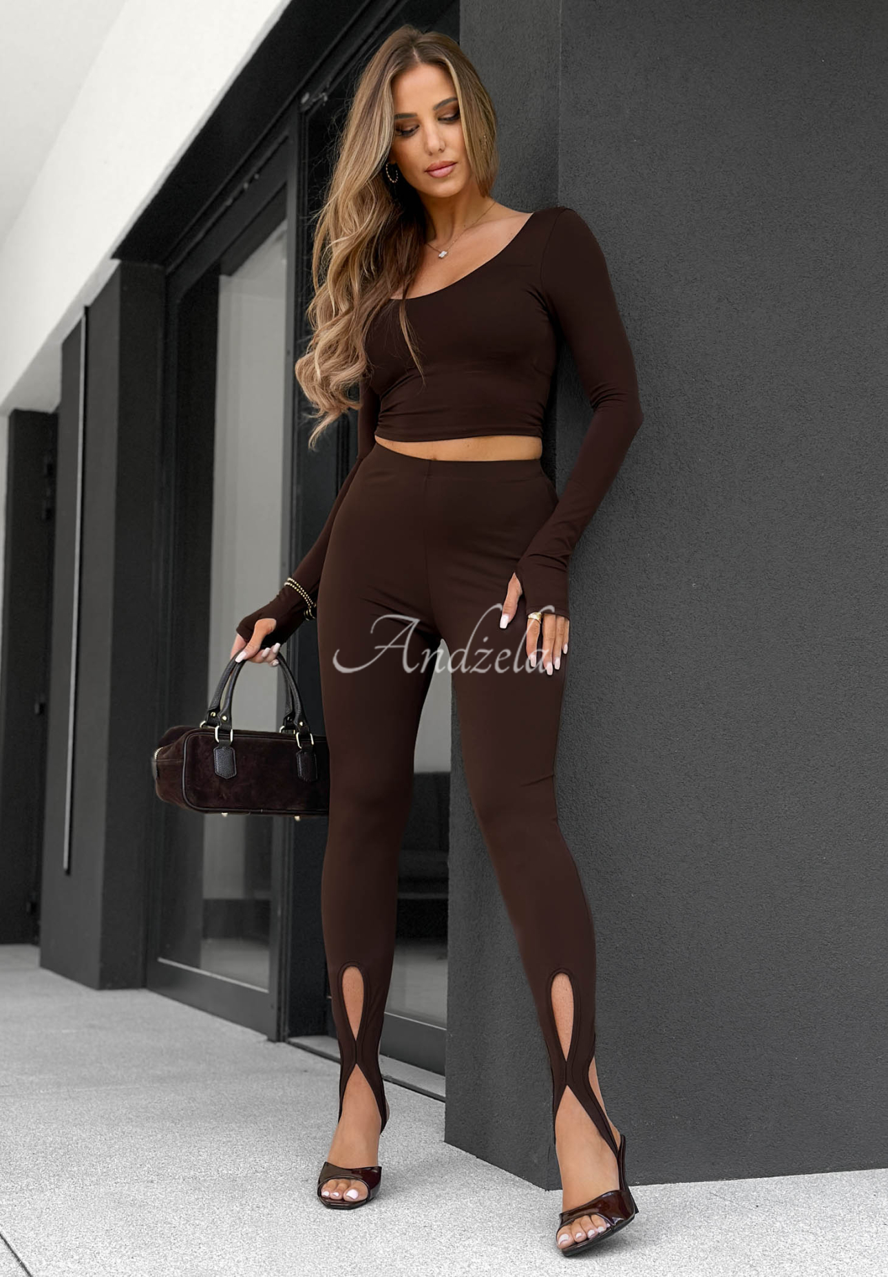 Leggings mit Fersenkappen Velvet Muse Schokoladenbraun