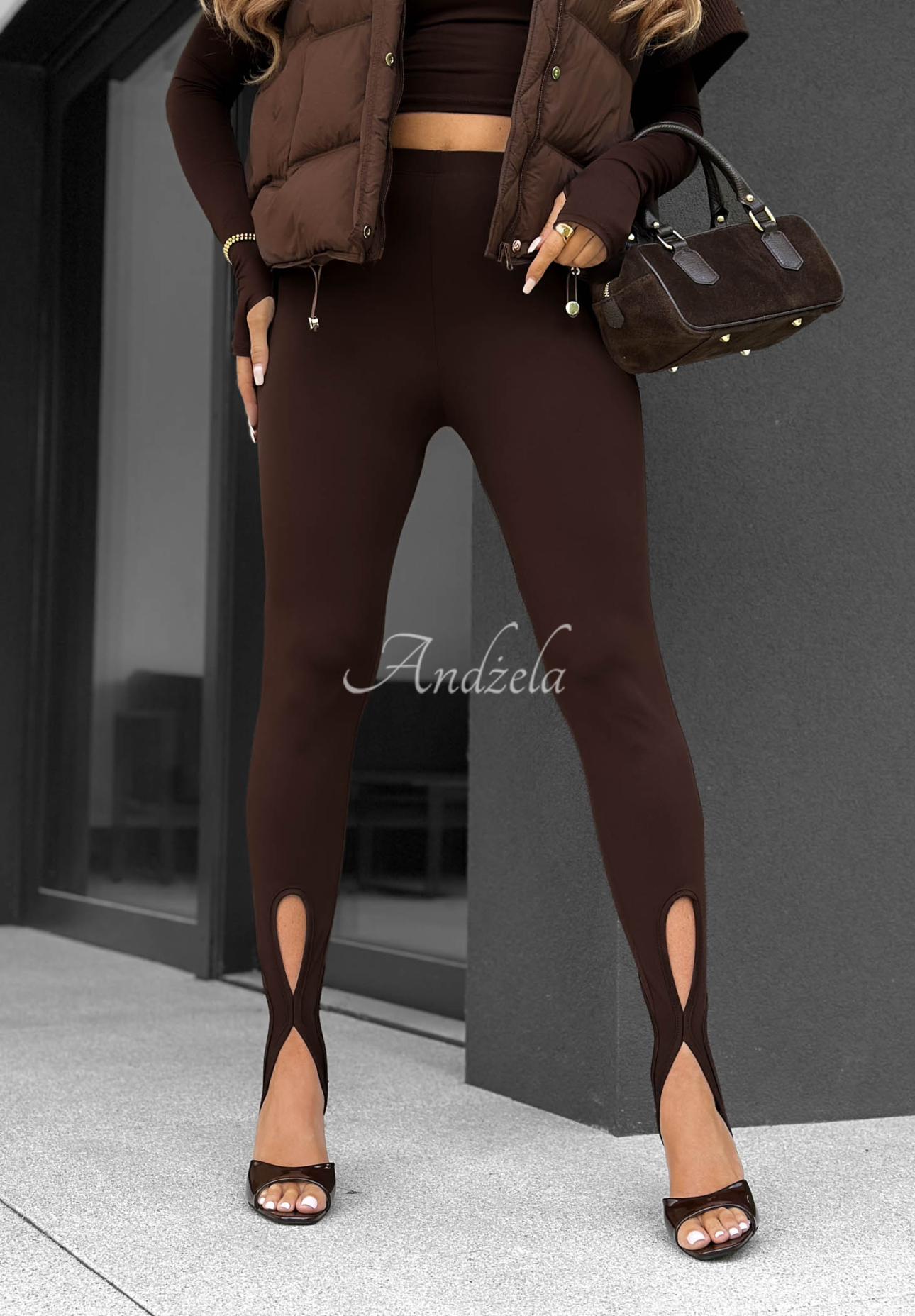 Leggings mit Fersenkappen Velvet Muse Schokoladenbraun