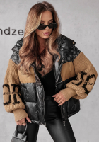 Pikowana Jacke Cold Hands Schwarz-Camel