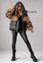 Pikowana Jacke Cold Hands Schwarz-Camel