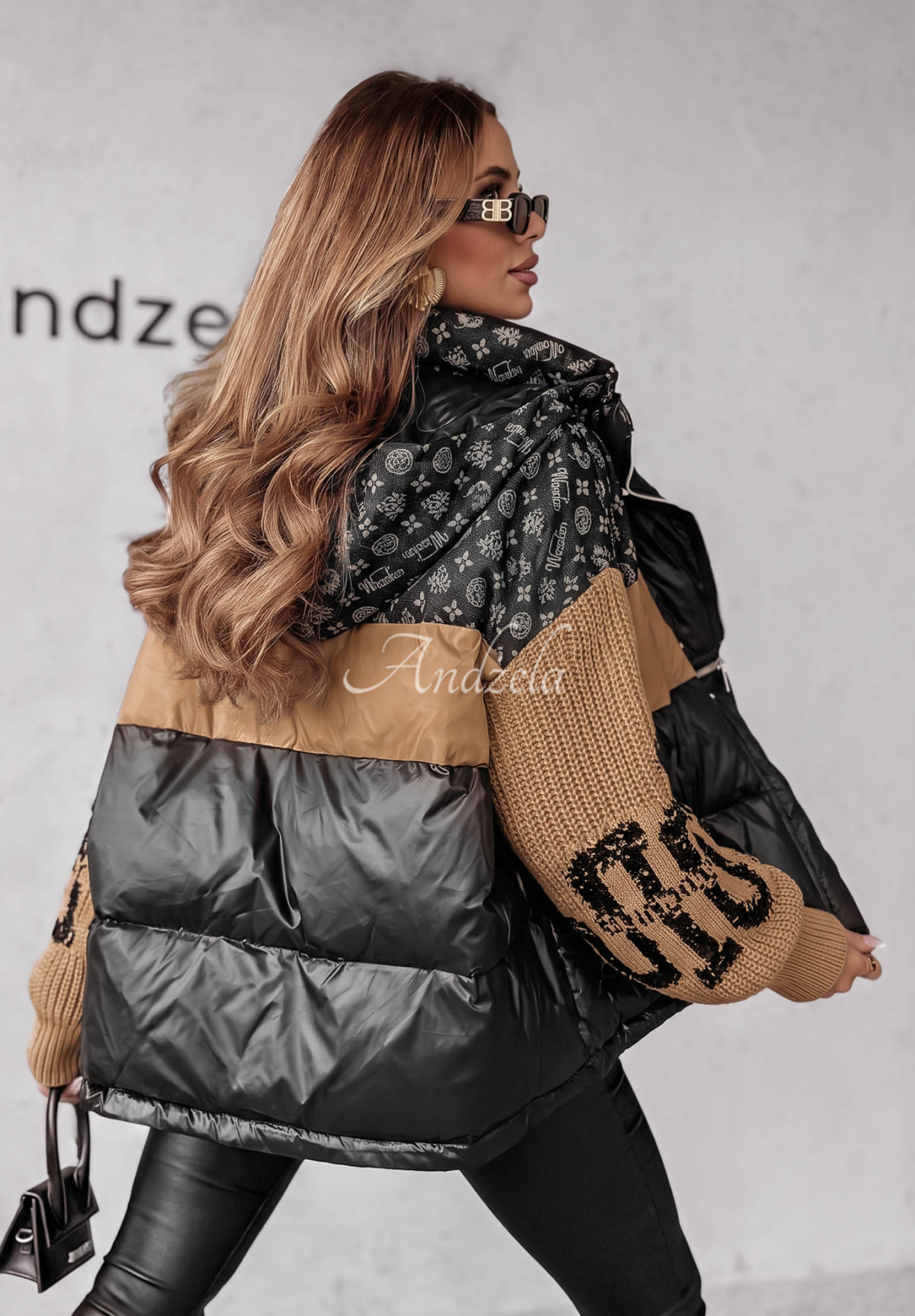 Daunenjacke Cold Hands schwarz-camel