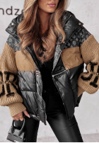 Pikowana Jacke Cold Hands Schwarz-Camel