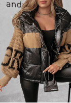 Pikowana Jacke Cold Hands Schwarz-Camel