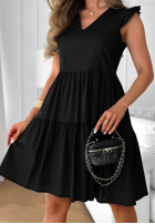 Kleid mini z falbankami Lunar Sail Fuchsia