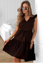 Kleid mini z falbankami Lunar Sail Fuchsia