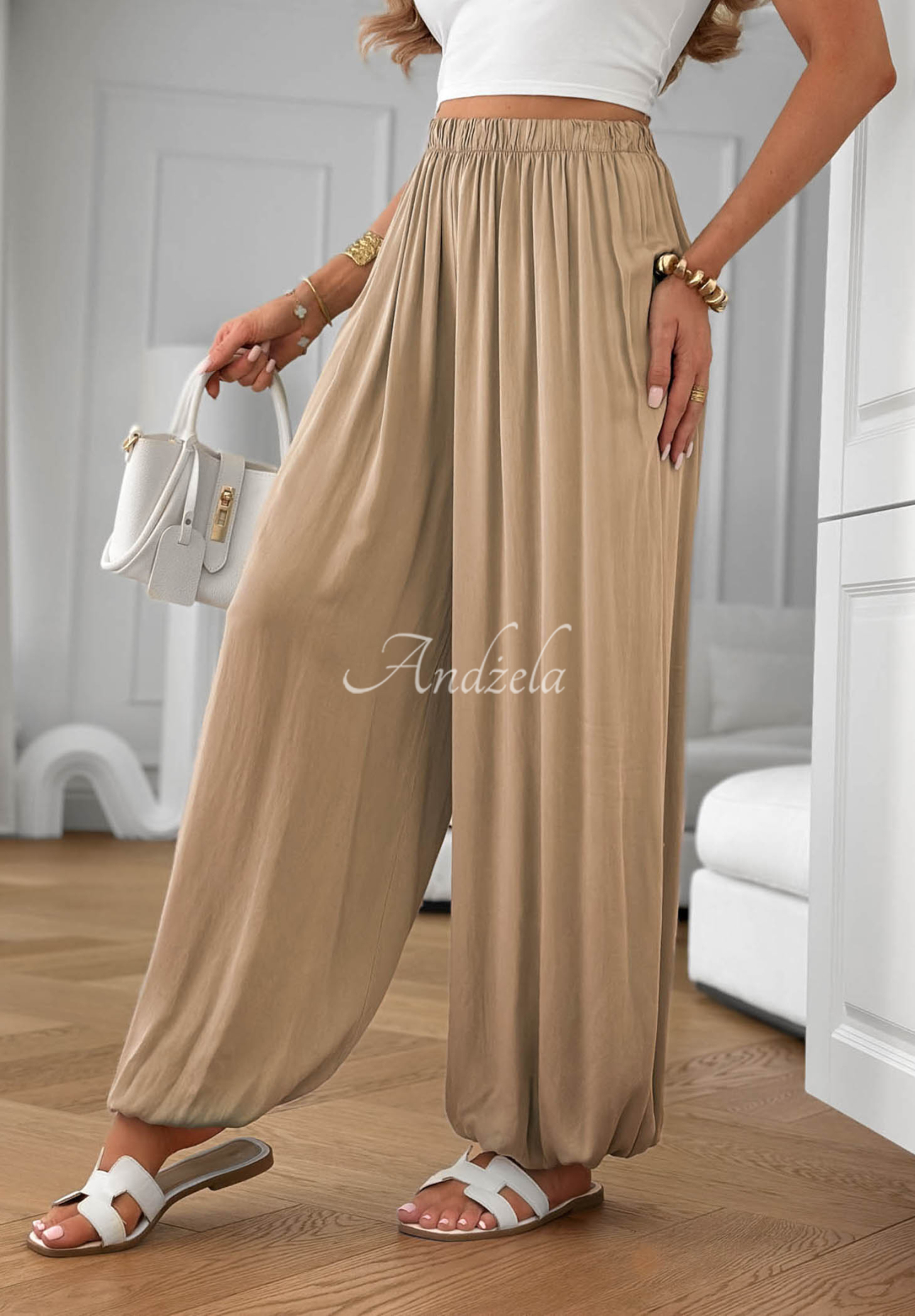 Jogginghose aus Viskose Ocean Kiss Beige
