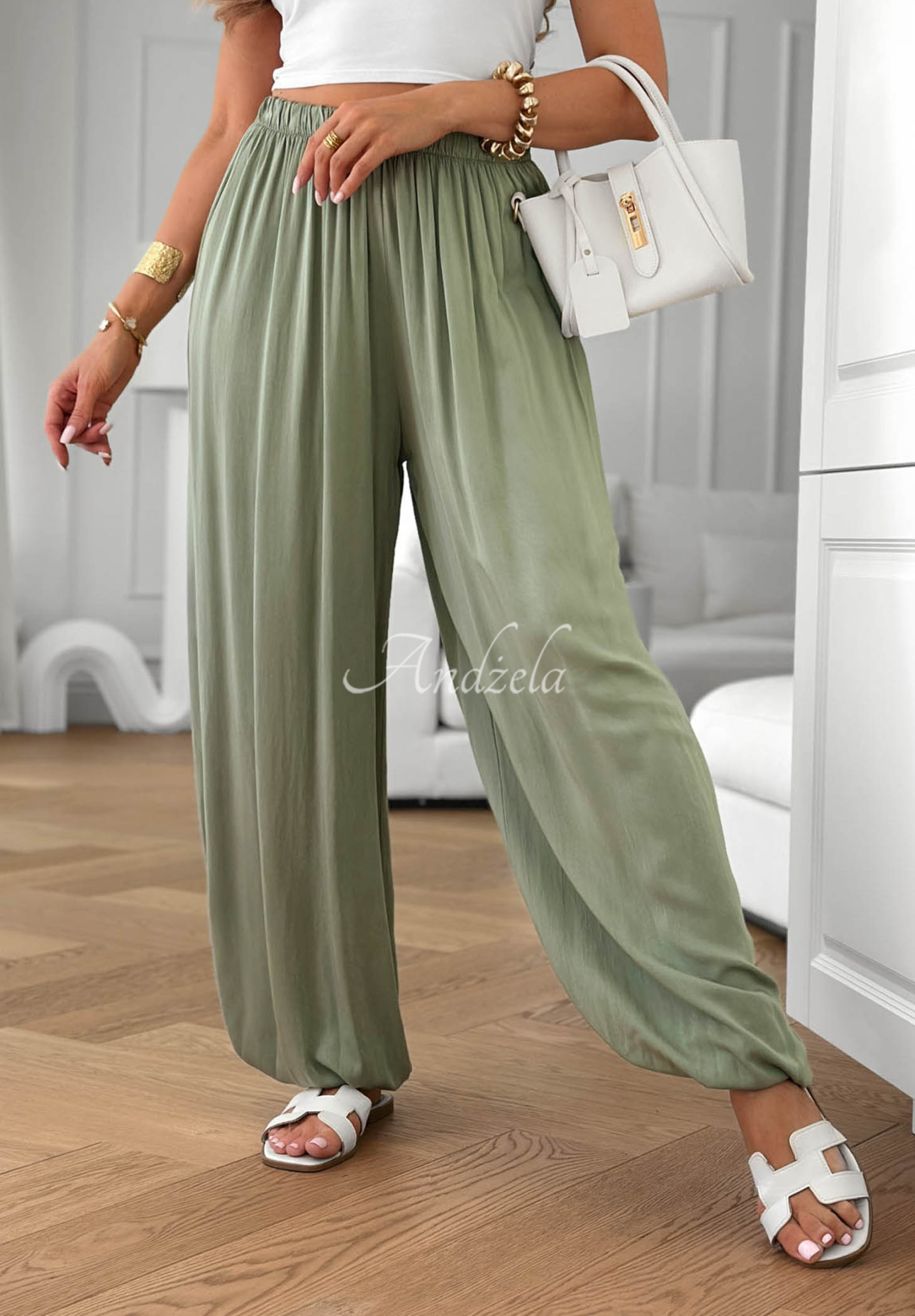 Jogginghose aus Viskose Ocean Kiss Khaki