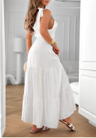 Wiskozowa Kleid maxi na ramiączkach Summerville Weiß