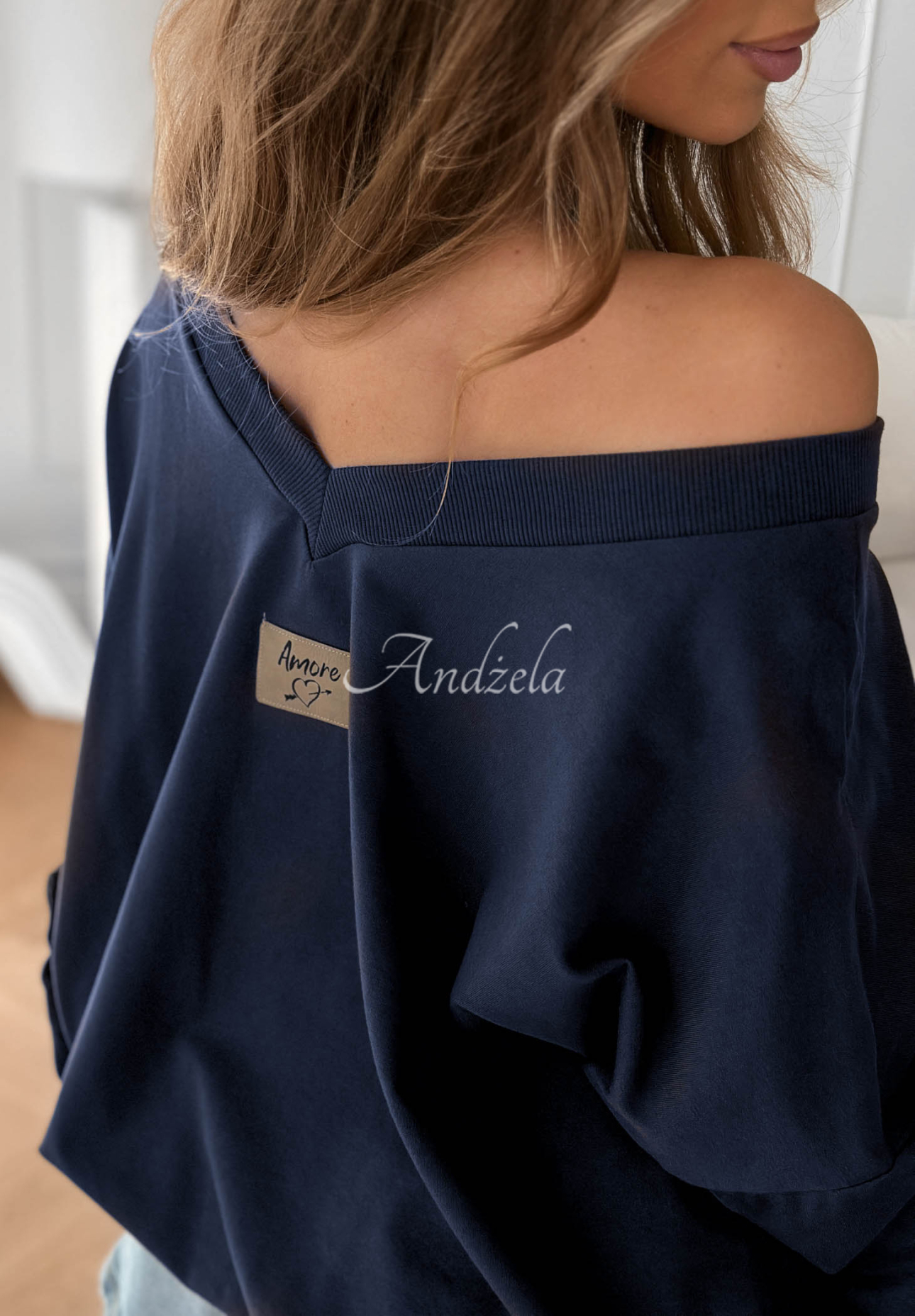 Oversize-Baumwoll-Sweatshirt Easy Living Dunkelblau