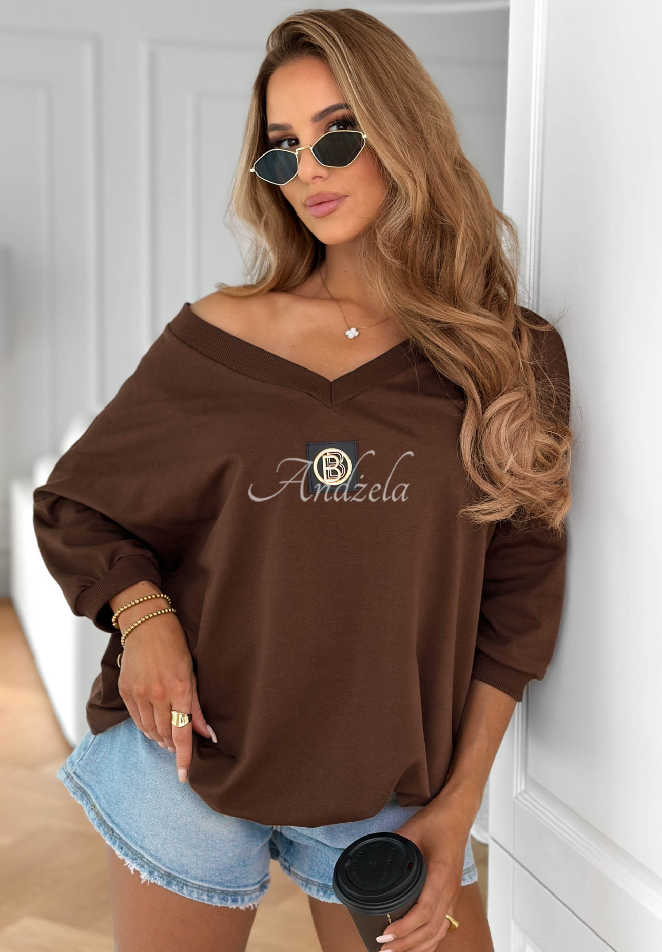 Oversize-Baumwoll-Sweatshirt Easy Living Schokoladenbraun