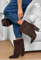 zamszowe Stiefeletten na słupku Fancy Style Schwarz