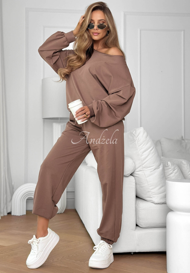 Baumwollset Sweatshirt und Hose Summer Energy Schokoladenbraun