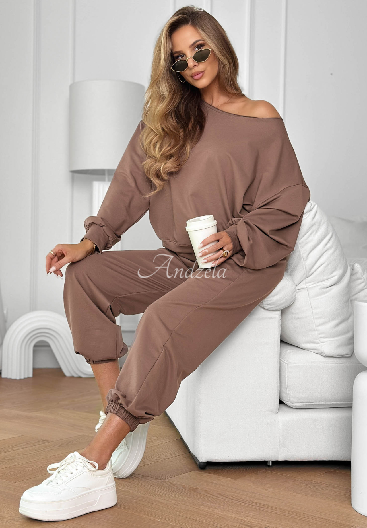 Baumwollset Sweatshirt und Hose Summer Energy Schokoladenbraun