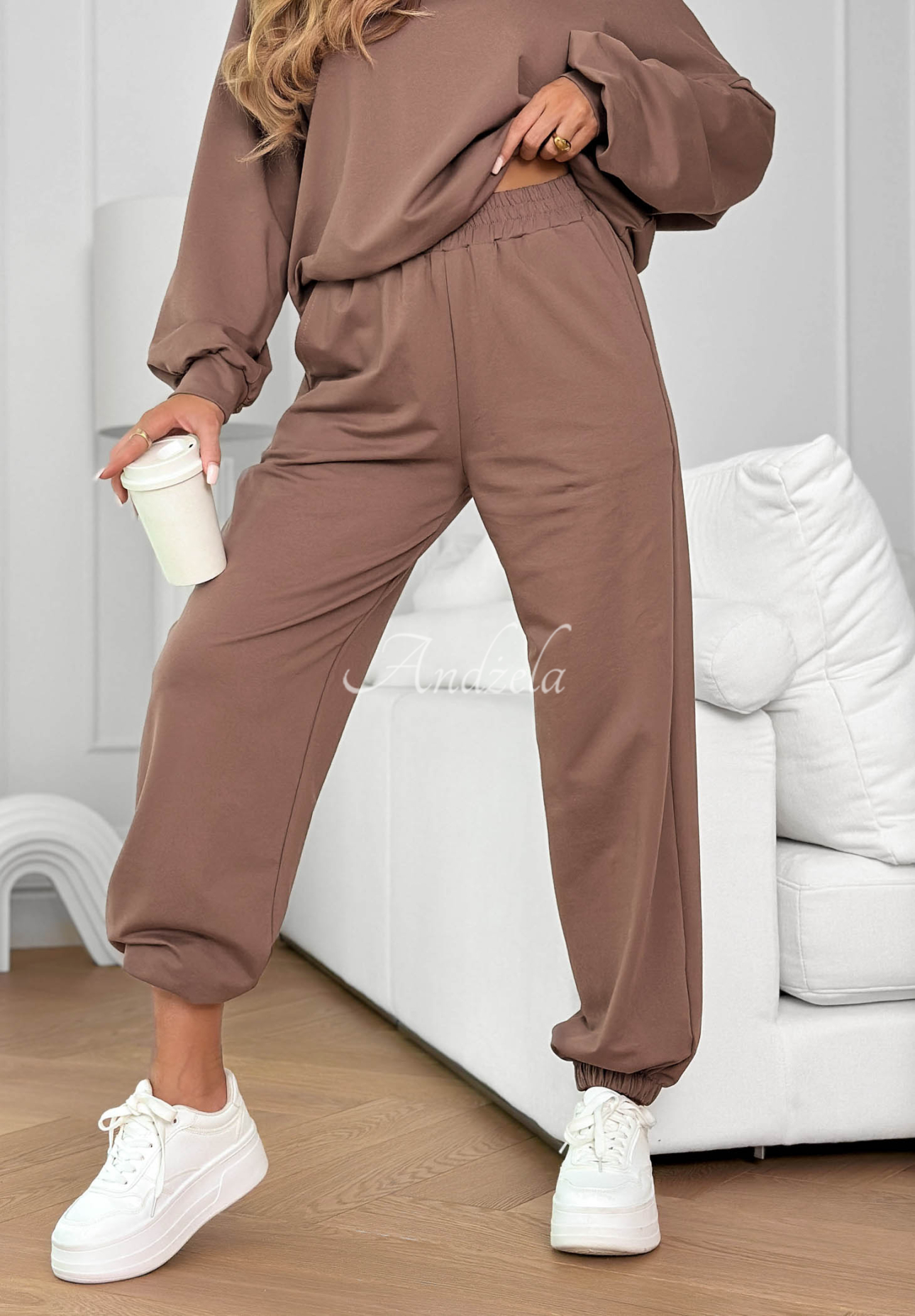 Baumwollset Sweatshirt und Hose Summer Energy Schokoladenbraun