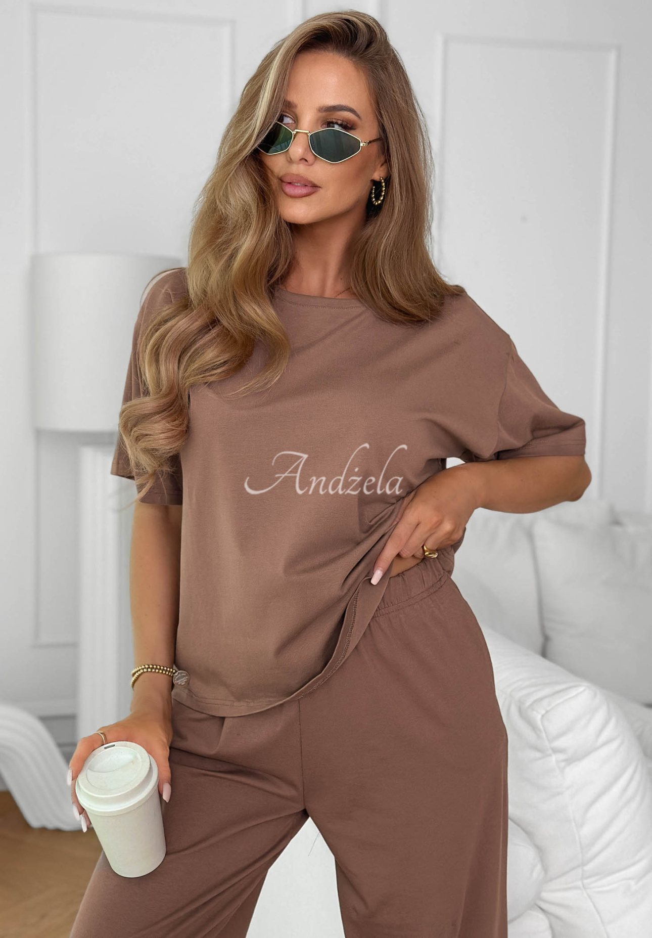 Kurzarm-T-Shirt aus Baumwolle Soft Base Schokoladenbraun