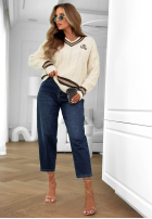 Pullover z ozdobnym splotem Beige