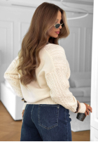Pullover z ozdobnym splotem Beige