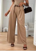 Material Hose wide leg z paskiem Clean Looks Beige