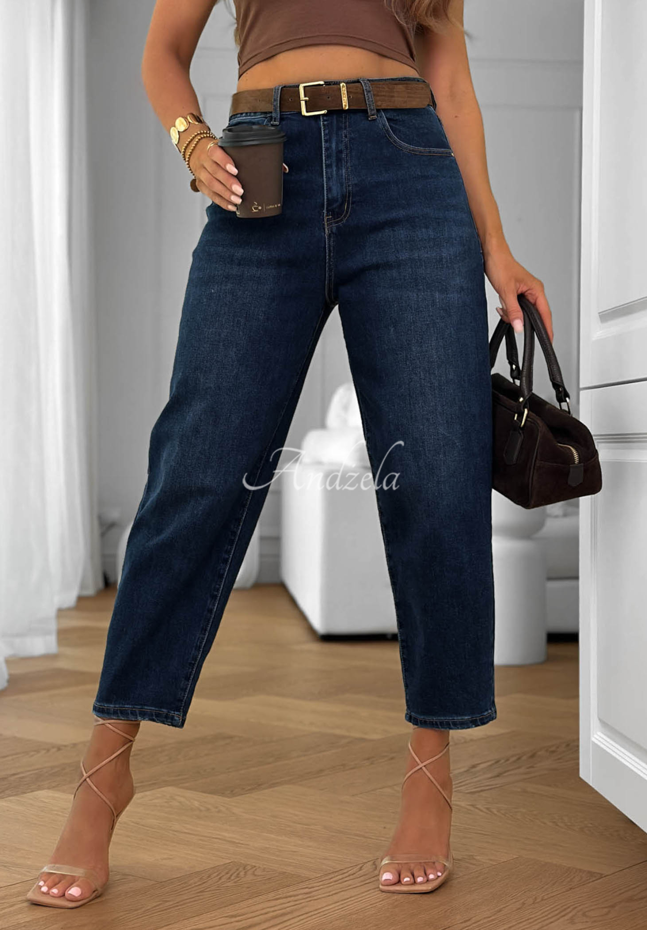 Ballonjeans mit Gürtel Denim Dream Dunkelblau