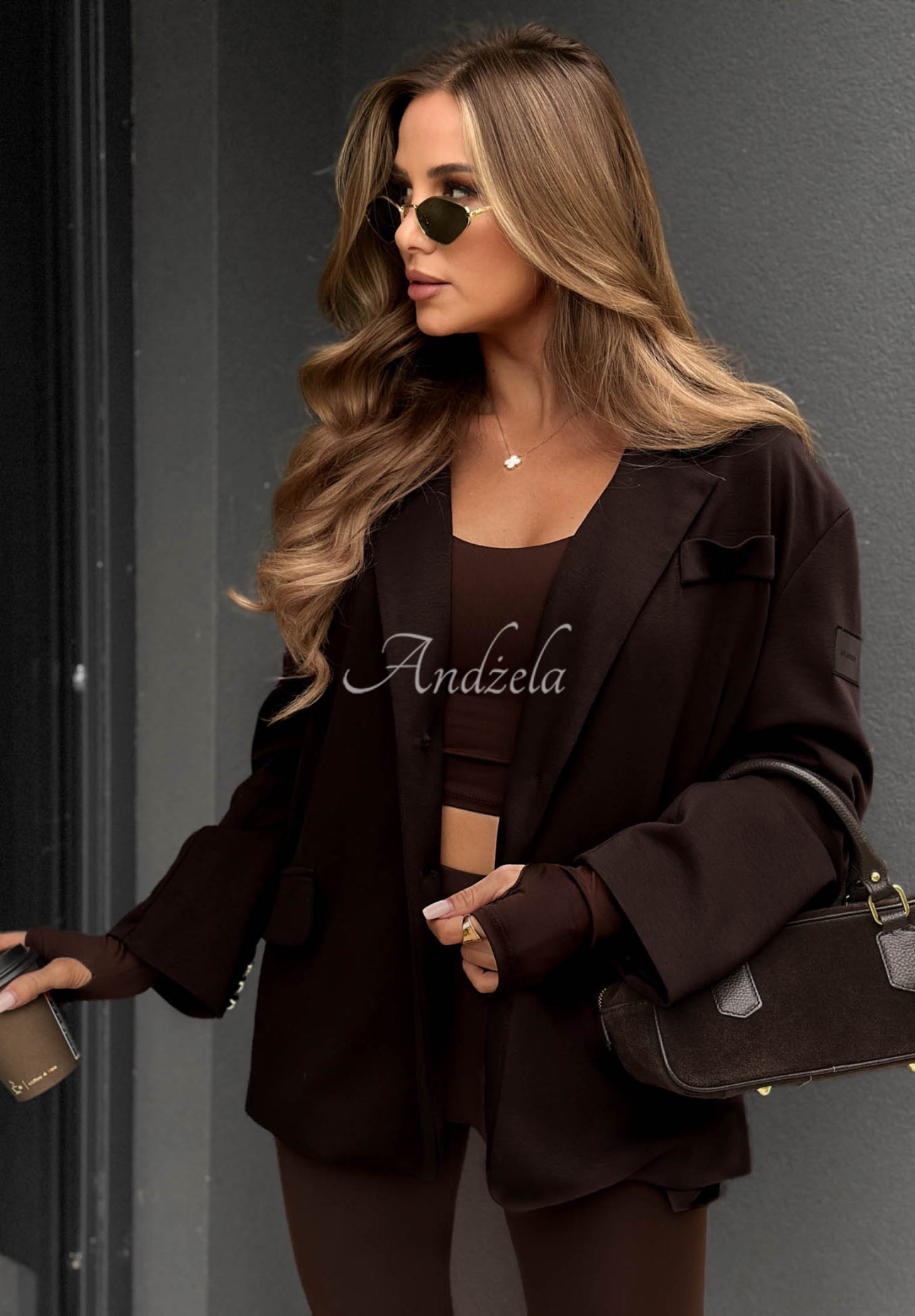 Viskose-Blazer Cozy Elegance Schokoladenbraun