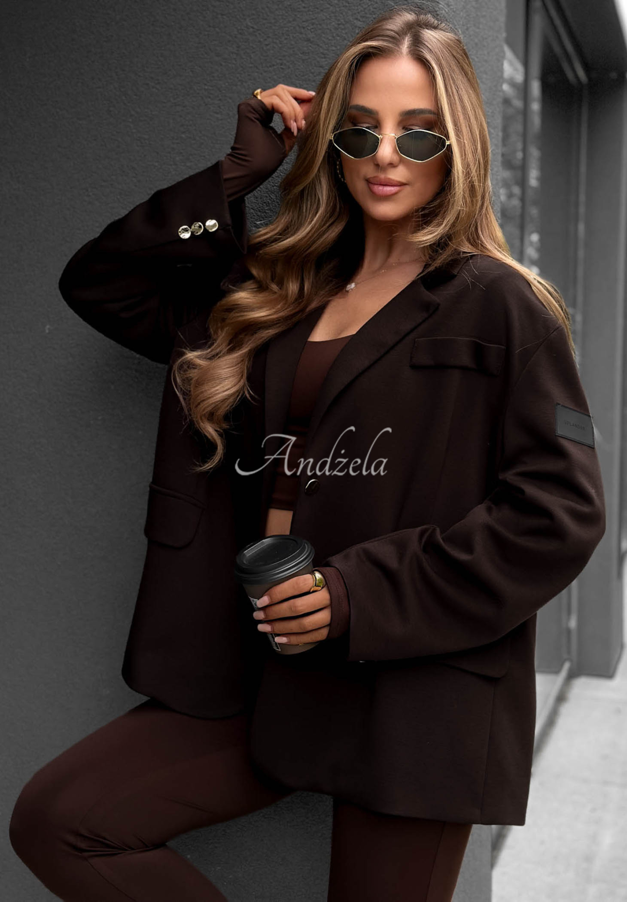 Viskose-Blazer Cozy Elegance Schokoladenbraun