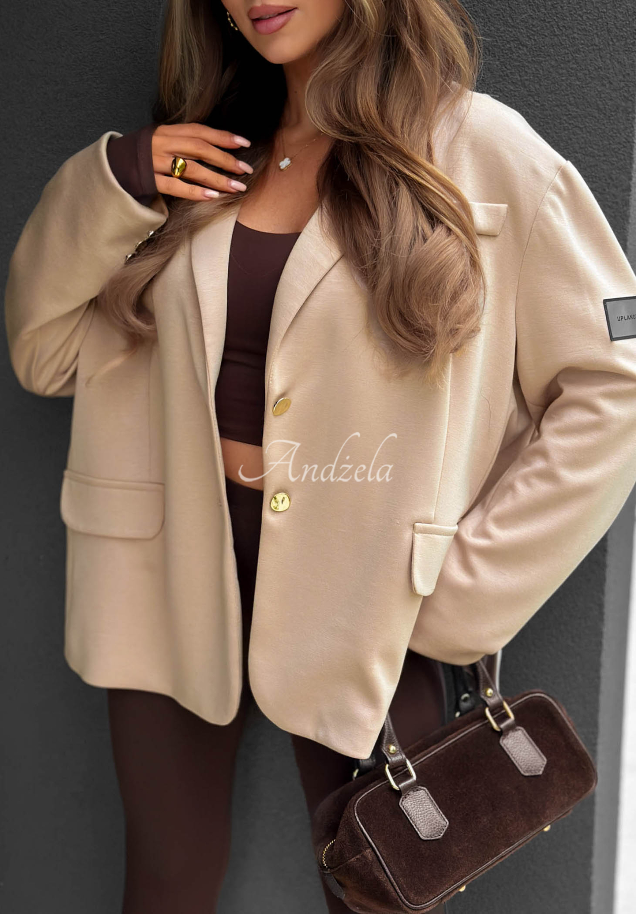 Viskose-Blazer Cozy Elegance Beige