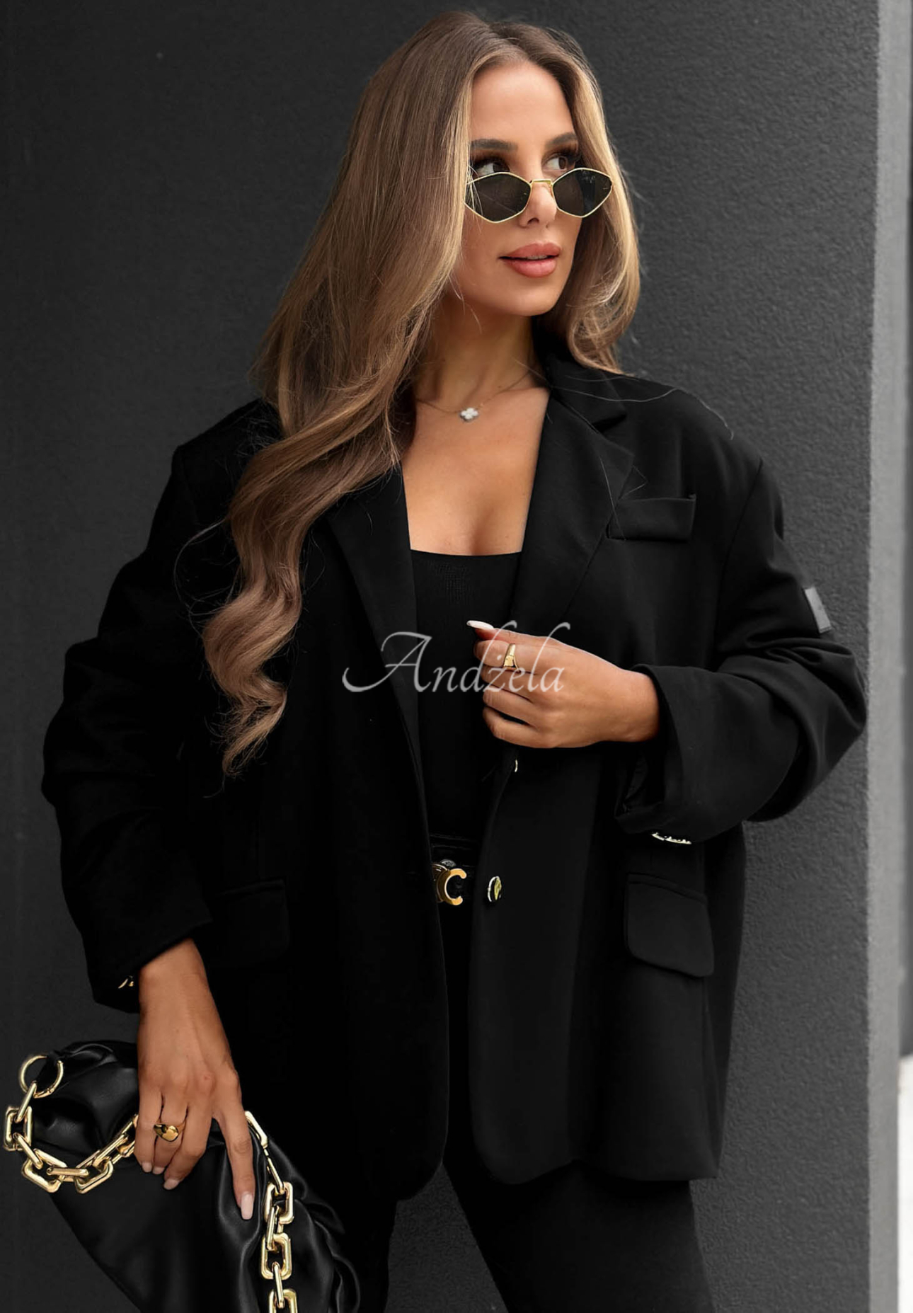 Viskose-Blazer Cozy Elegance Schwarz
