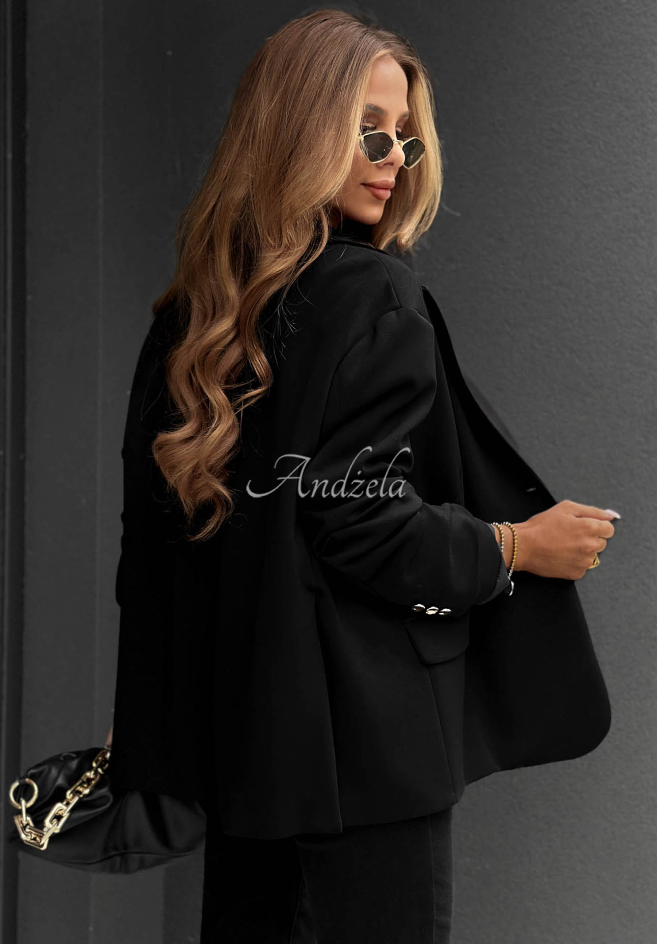 Viskose-Blazer Cozy Elegance Schwarz