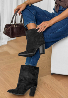 zamszowe Stiefeletten na słupku Fancy Style Schwarz