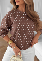 Bawełniana Sweatshirt w Punkte Dot Dream Schokoladenbraun