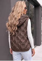 Pikowana Weste z kapturem Morning Dew Beige