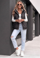 Pikowana Weste z kapturem Morning Dew Beige