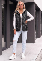 Pikowana Weste z kapturem Morning Dew Beige
