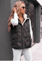 Pikowana Weste z kapturem Morning Dew Beige