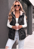 Pikowana Weste z kapturem Morning Dew Beige