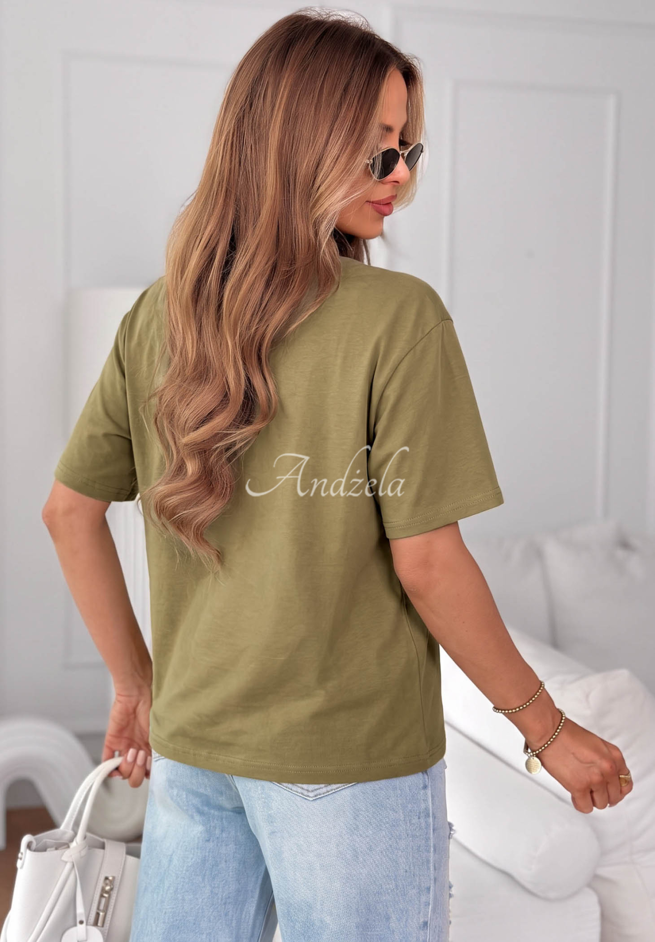 Kurzarm-T-Shirt aus Baumwolle Soft Base Olivgrün