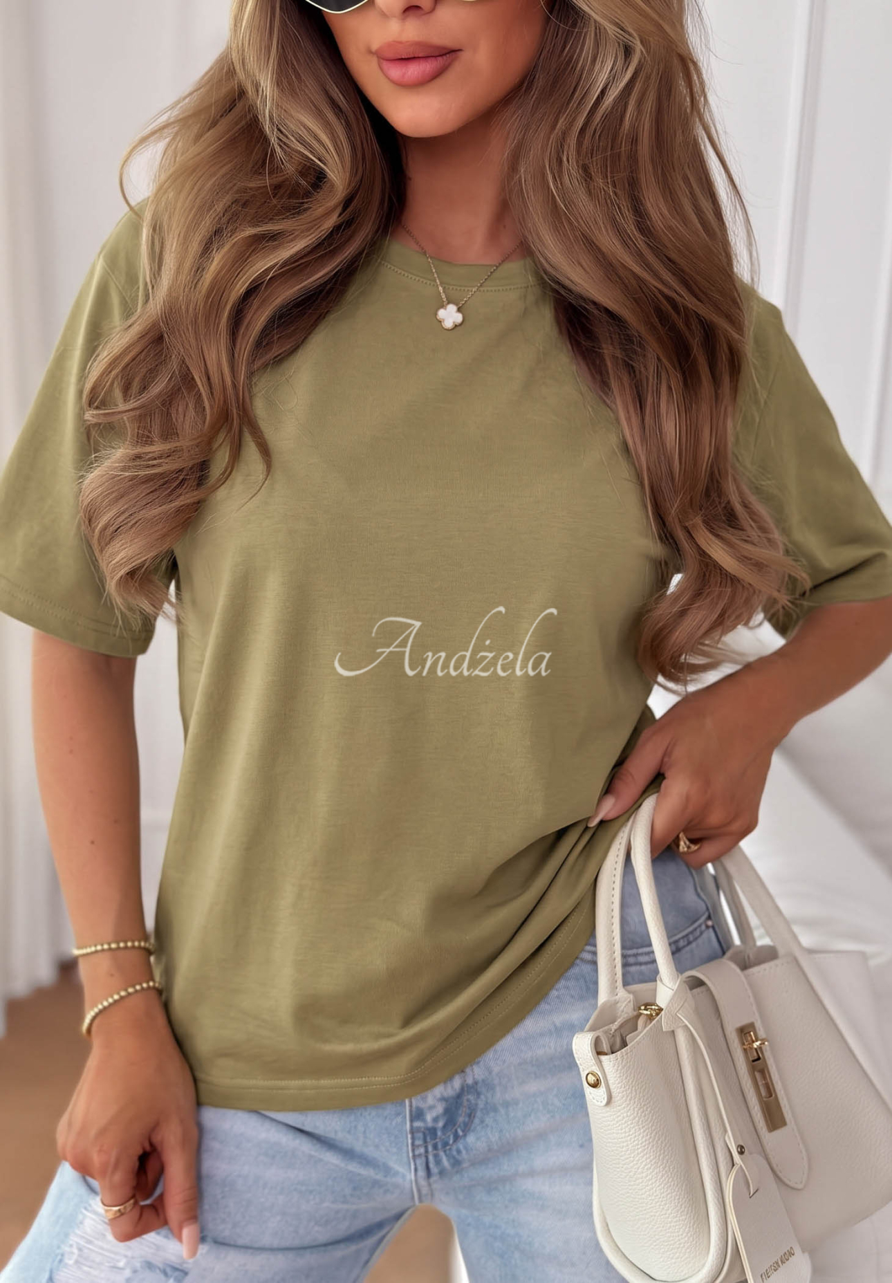 Kurzarm-T-Shirt aus Baumwolle Soft Base Olivgrün