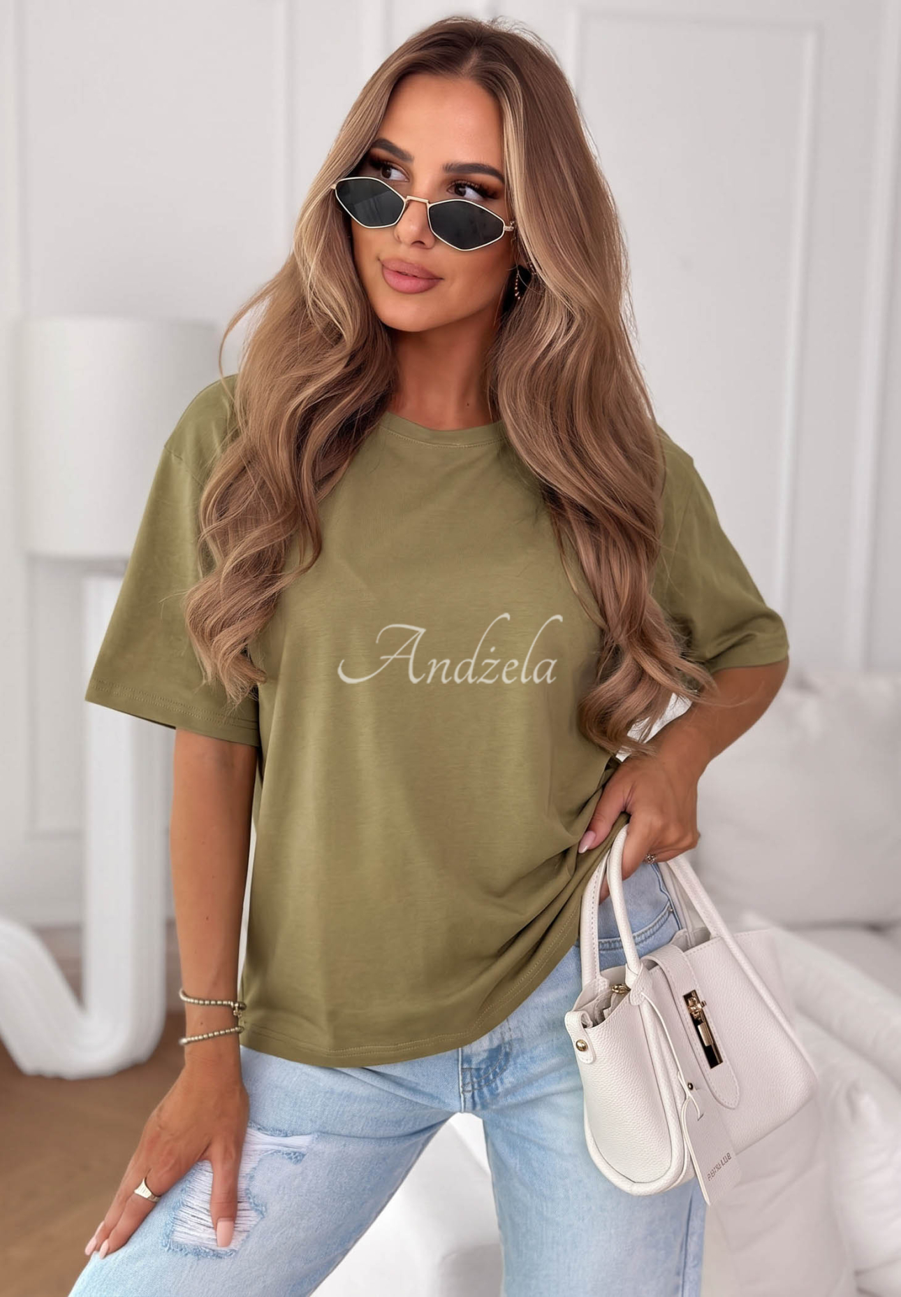 Kurzarm-T-Shirt aus Baumwolle Soft Base Olivgrün