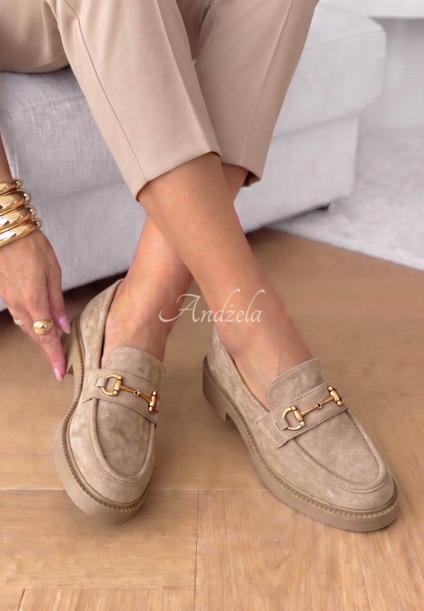 Loafer aus Wildlederimitat Autumn Daisy Beige