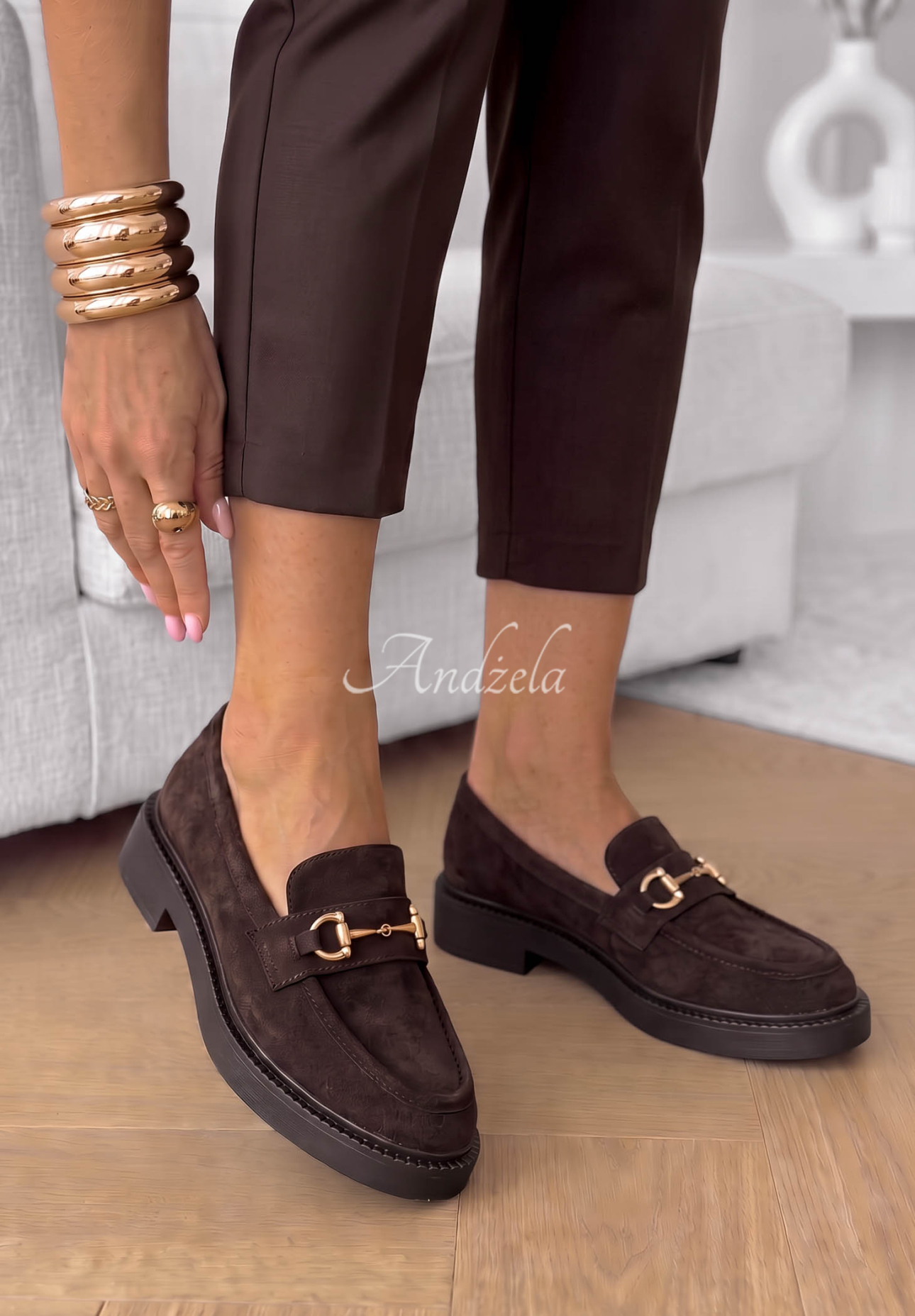 Loafer aus Wildlederimitat Autumn Daisy Schokoladenbraun